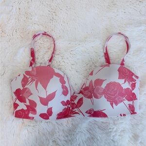 TA3 Wireless Pink and White Floral Swim Top